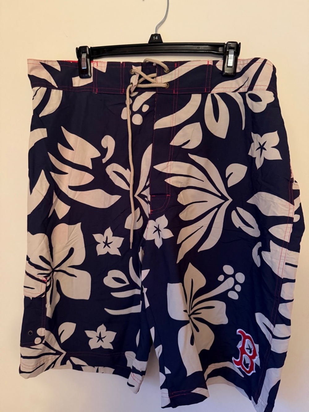 MLB Boston Red Sox Navy Blue Floral Board Shorts